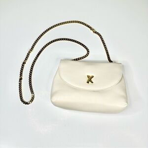 Vintage Paloma Picasso Cream Leather Cross Body Bag / Purse